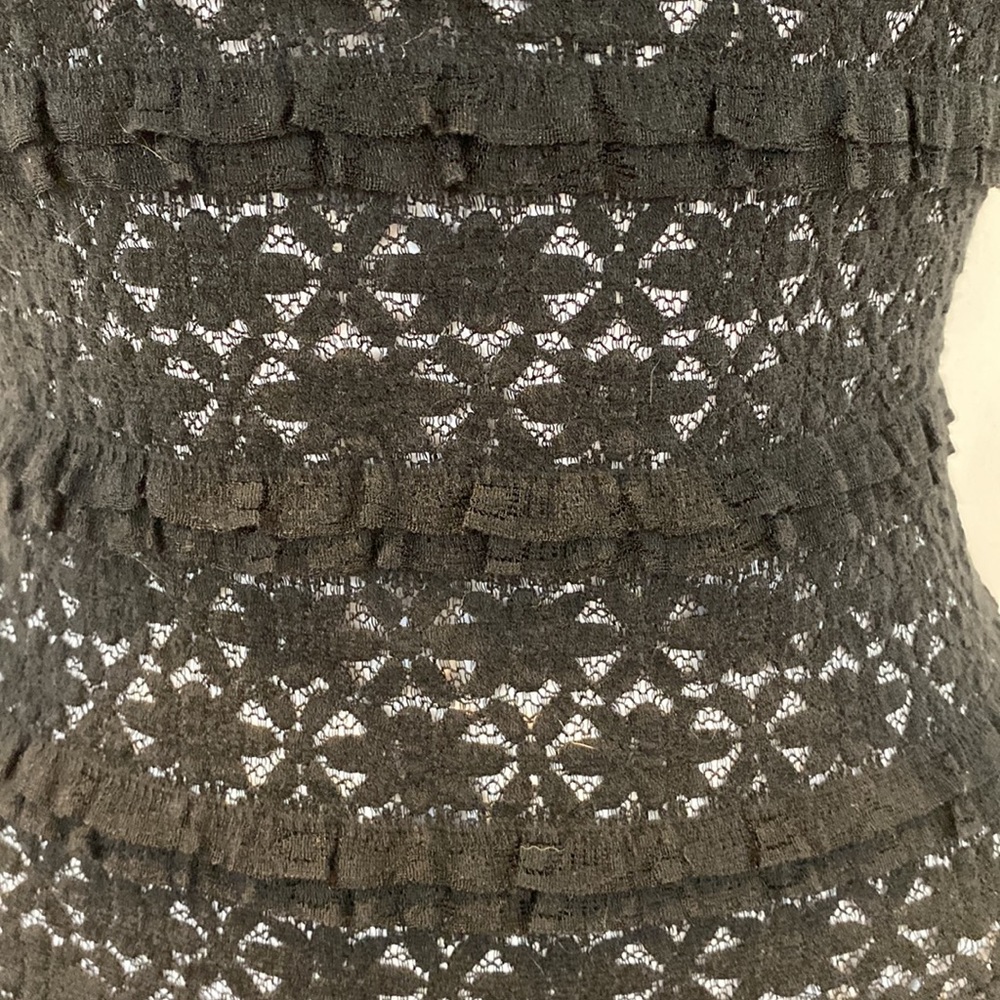 Banana Republic stretch floral lace short sleeve top black size XS - Picture 5 of 12